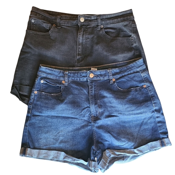 No Boundaries Pants - No Boundaries Denim Jean Shorts Bundle- Blue & Black - Women's Size 17
